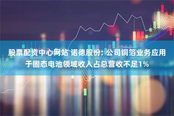 股票配资中心网站 诺德股份: 公司铜箔业务应用于固态电池领域收入占总营收不足1%